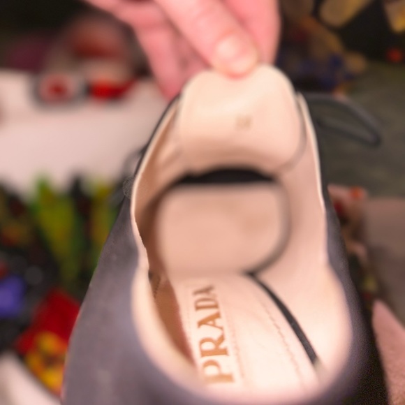 Authentic Prada suede leather pony’s hair black & leopard print lace up wedge - Picture 10 of 10